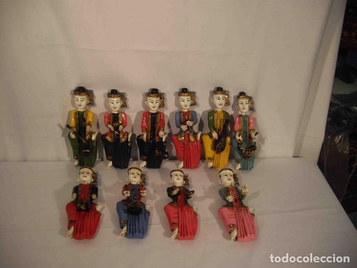 Antig&uuml;edades: CONJUNTO 10 MUSICOS FIGURAS MADERA - Foto 1