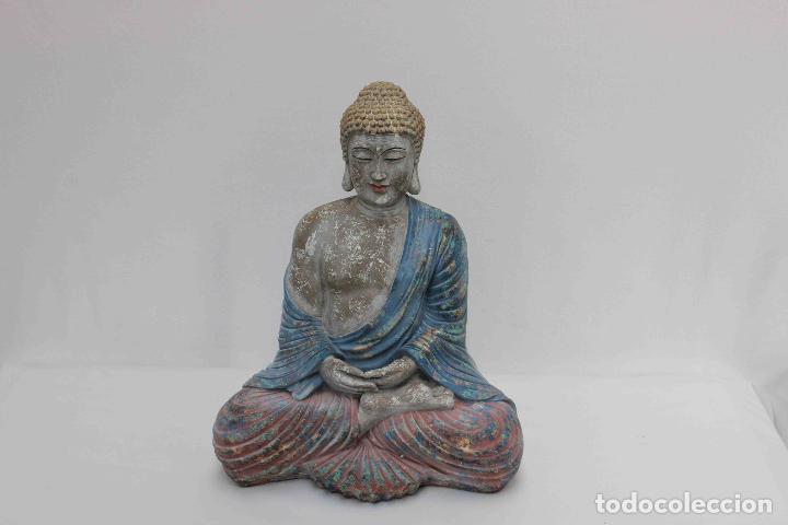 Antig&uuml;edades: FIGURA RESINA BUDA POLICROMADA - Foto 1