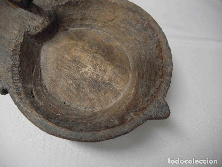Antig&uuml;edades: PORTAVELAS MADERA HIERRO 18 - Foto 5