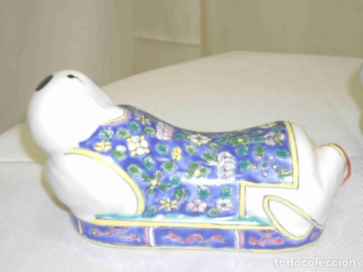 Antig&uuml;edades: MINI ALMOHADA PORCELANA BUDA AZUL - Foto 2