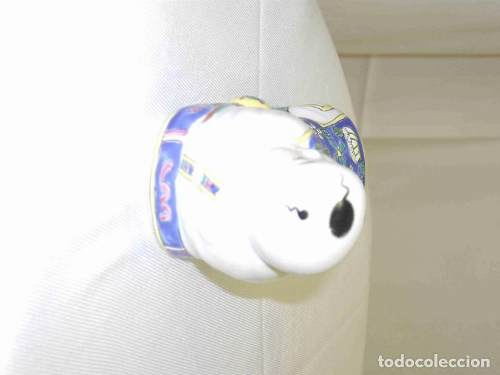 Antig&uuml;edades: MINI ALMOHADA PORCELANA BUDA AZUL - Foto 4