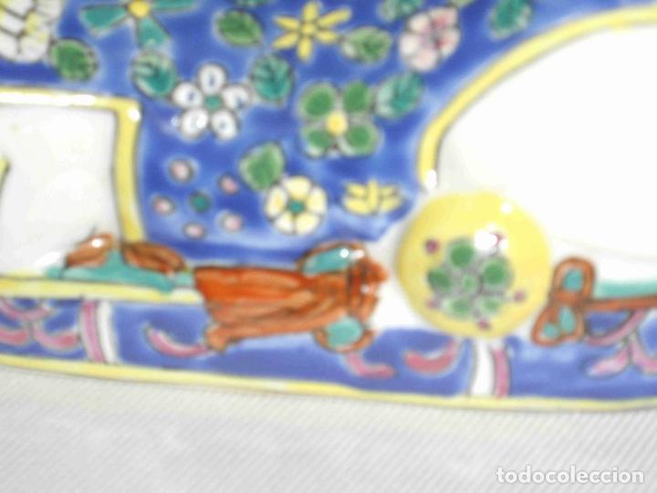 Antig&uuml;edades: MINI ALMOHADA PORCELANA BUDA AZUL - Foto 6