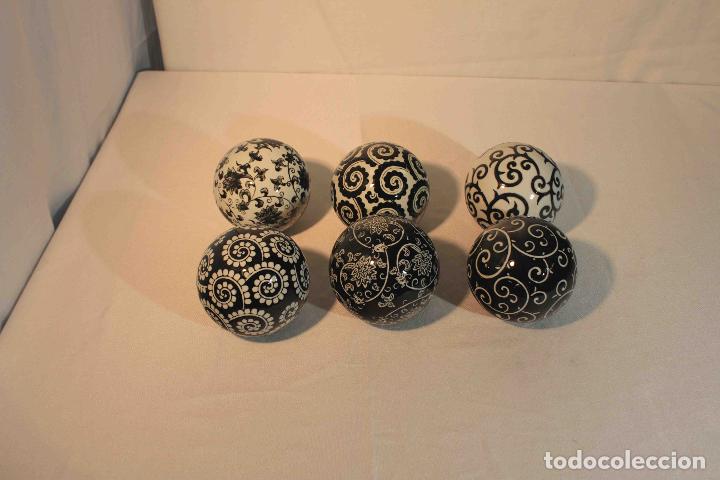 Antig&uuml;edades: SET 6 BOLAS CERAMICAS DECORACION &nbsp;&nbsp;&nbsp;&nbsp;&nbsp; - Foto 3