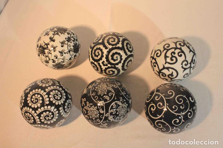 Antig&uuml;edades: SET 6 BOLAS CERAMICAS DECORACION &nbsp;&nbsp;&nbsp;&nbsp;&nbsp; - Foto 4