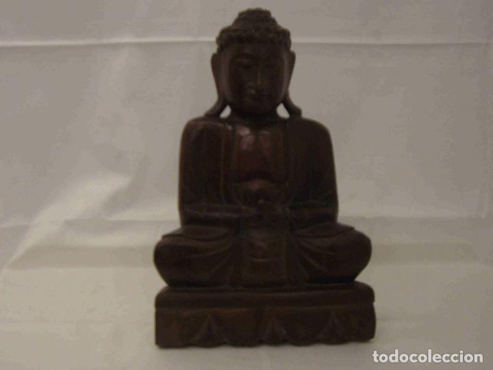 Antig&uuml;edades: BUDA TALLA MADERA MARRON - Foto 1