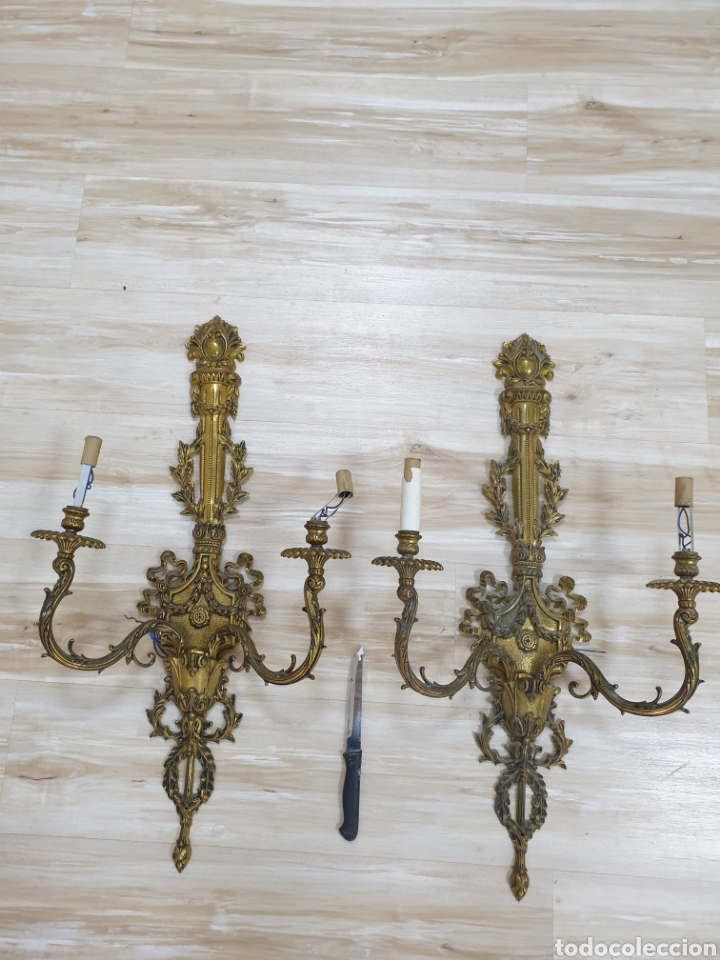 Antig&uuml;edades: Lote apliques cobre - Foto 1