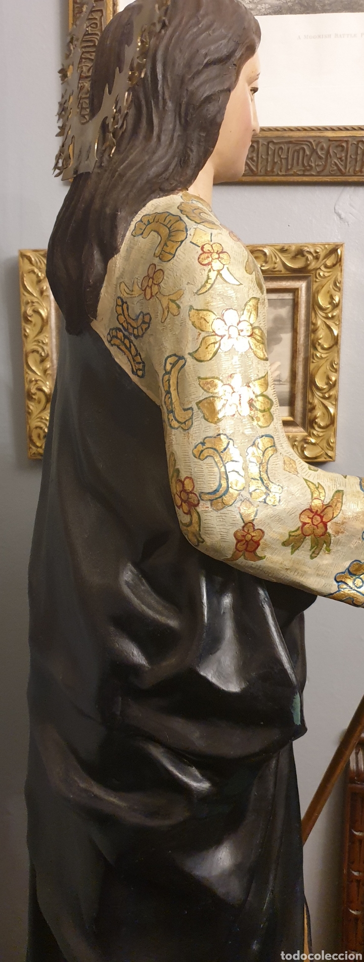 Antigüedades: Virgen de la aurora del siglo XVIII ( cara y manos de madera El resto gasas enfocadas con escayola) - Foto 10 - 242917295