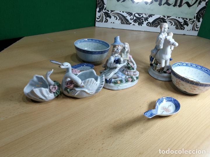 Antigüedades: Lote de piezas de porcelana china, anitugas, muy preiosisimas y bonitas, cuencos, cucharas y figuras - Foto 2 - 243014140