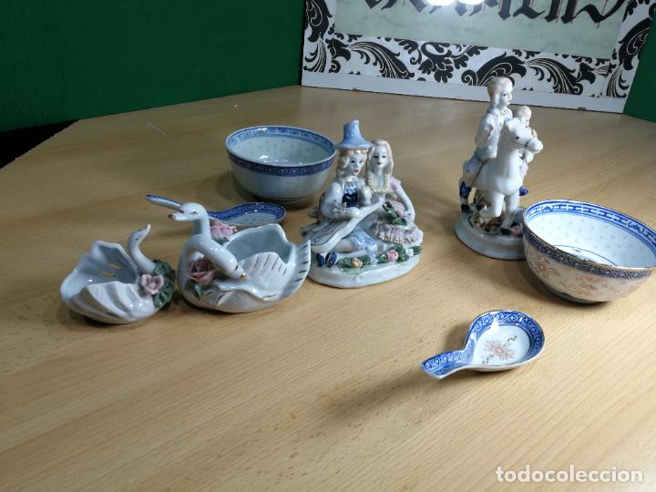 Antigüedades: Lote de piezas de porcelana china, anitugas, muy preiosisimas y bonitas, cuencos, cucharas y figuras - Foto 6 - 243014140