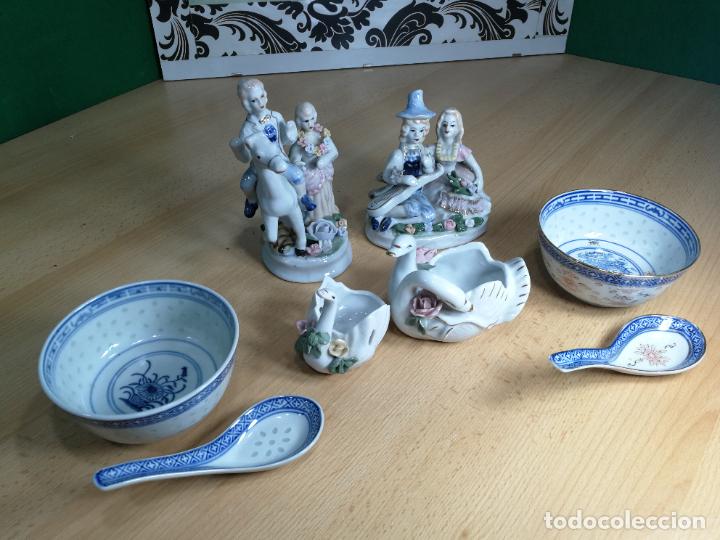 Antigüedades: Lote de piezas de porcelana china, anitugas, muy preiosisimas y bonitas, cuencos, cucharas y figuras - Foto 10 - 243014140