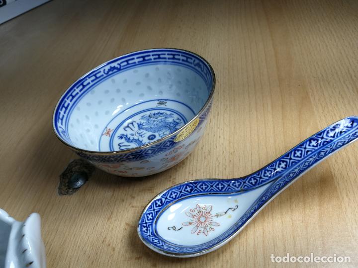 Antigüedades: Lote de piezas de porcelana china, anitugas, muy preiosisimas y bonitas, cuencos, cucharas y figuras - Foto 45 - 243014140