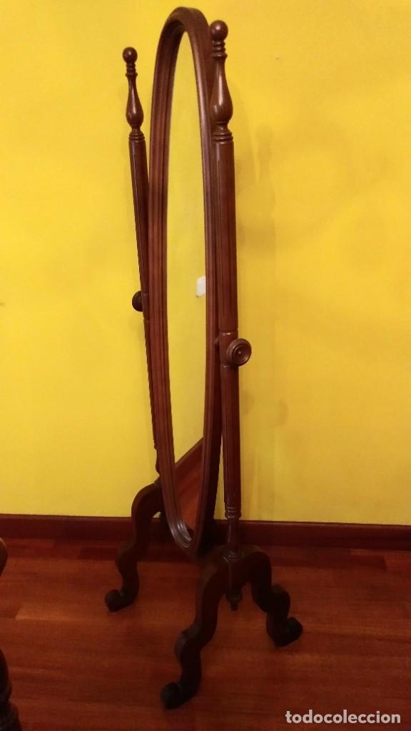Antig&uuml;edades: ESPEJO DE PIE EN MADERA - Foto 3