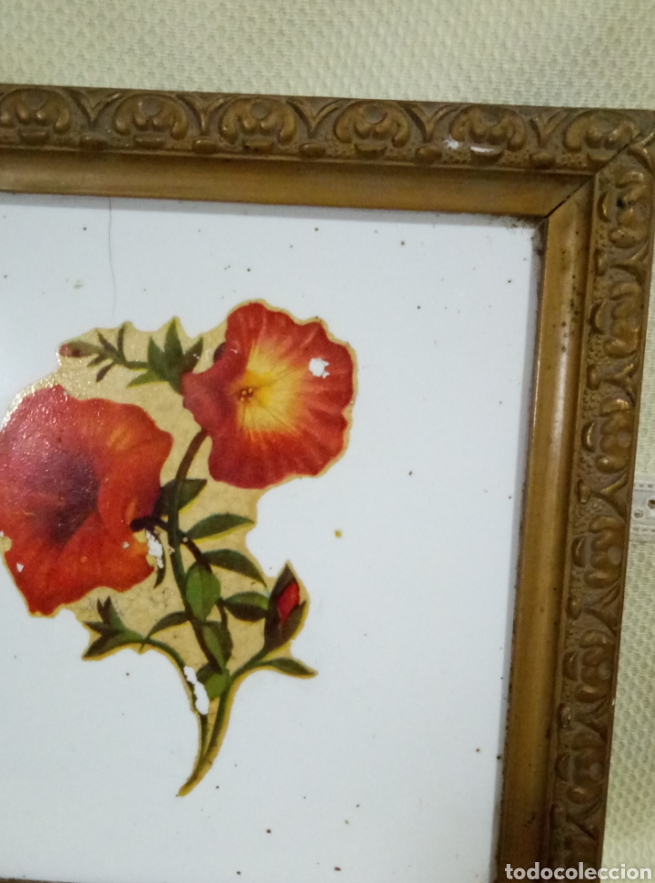 Antig&uuml;edades: Azulejo enmarcado antiguo - Foto 2
