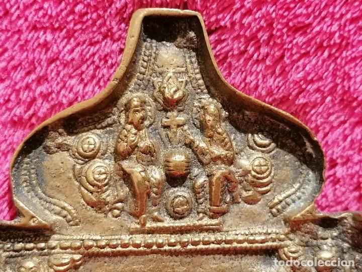 Antig&uuml;edades: ANTIGUO ICONO TR&Iacute;PTICO DE BRONCE. RUSO ORTODOXO - Foto 2