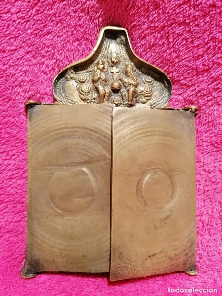 Antig&uuml;edades: ANTIGUO ICONO TR&Iacute;PTICO DE BRONCE. RUSO ORTODOXO - Foto 12