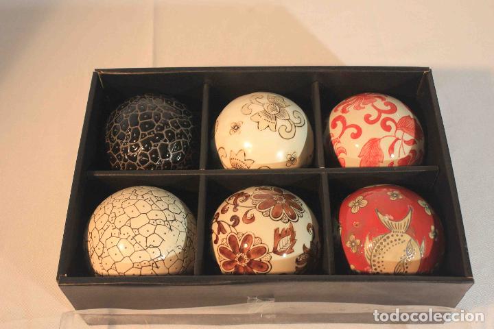 Antig&uuml;edades: SET 6 BOLAS DECORACION CERAMICA &nbsp;&nbsp;&nbsp;&nbsp;&nbsp;&nbsp; - Foto 2