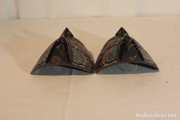 Antig&uuml;edades: SET DOS MASCARAS MADERA POLICORM 19cm - Foto 4