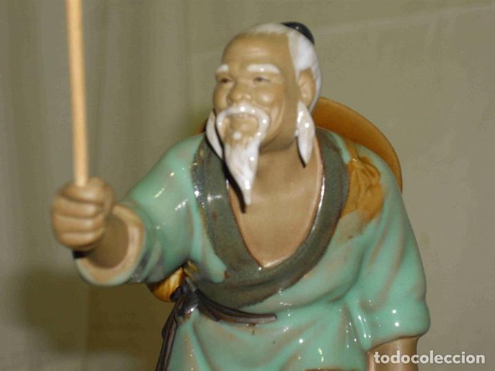 Antig&uuml;edades: FIG PORC ANCIANO DE PIE PESCANDO - Foto 5