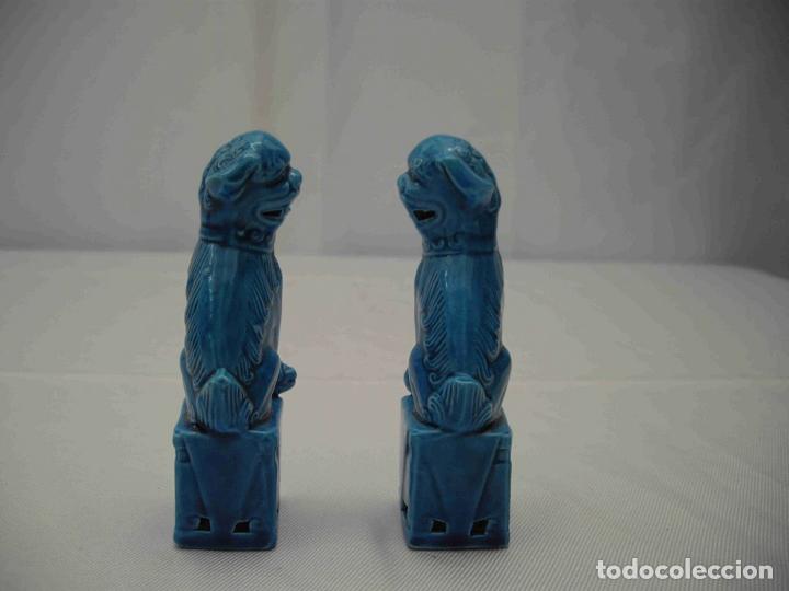 Antig&uuml;edades: PAREJA DRAGONES AZUL TURQUESA - Foto 2