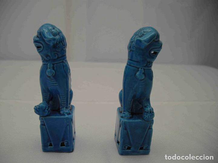 Antig&uuml;edades: PAREJA DRAGONES AZUL TURQUESA - Foto 4