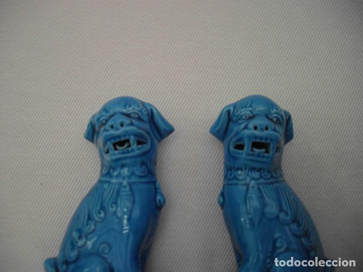 Antig&uuml;edades: PAREJA DRAGONES AZUL TURQUESA - Foto 6