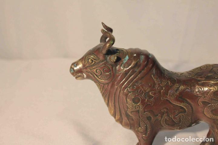 Antig&uuml;edades: FIGURA BUEY METAL - Foto 2