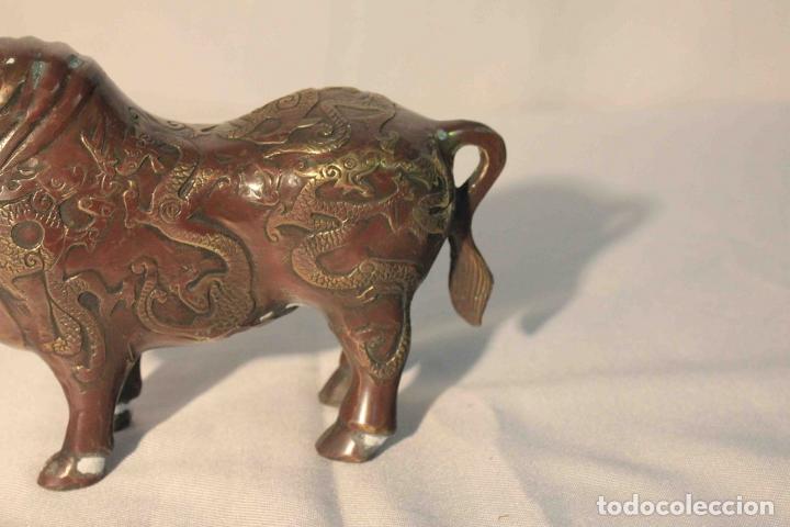Antig&uuml;edades: FIGURA BUEY METAL - Foto 4