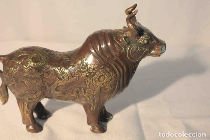 Antig&uuml;edades: FIGURA BUEY METAL - Foto 7