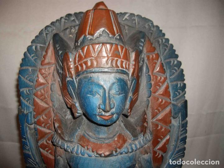 Antig&uuml;edades: FIGURA TALLA MADERA PRINCESA MEDITANDO - Foto 2