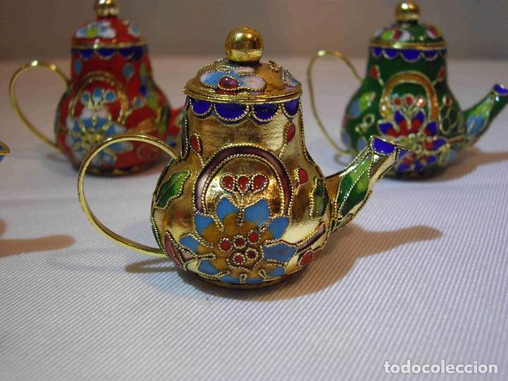 Antig&uuml;edades: SET SEIS TETERAS CLOISONNE - Foto 3