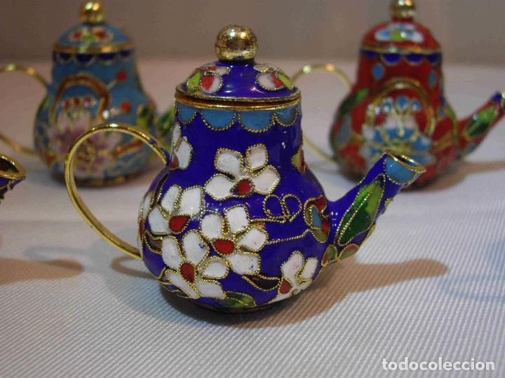 Antig&uuml;edades: SET SEIS TETERAS CLOISONNE - Foto 4