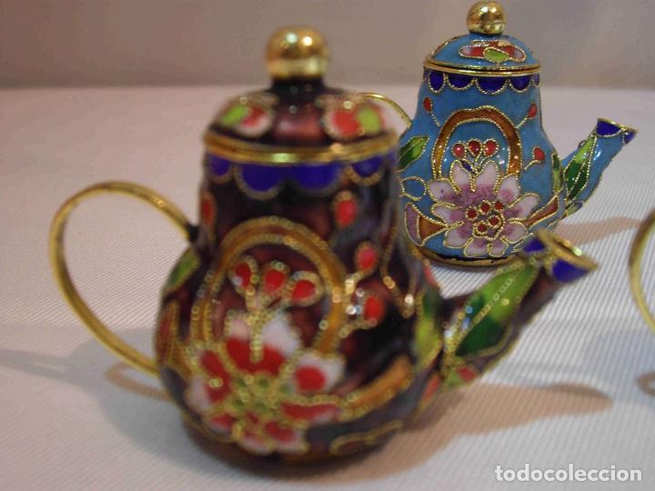 Antig&uuml;edades: SET SEIS TETERAS CLOISONNE - Foto 5