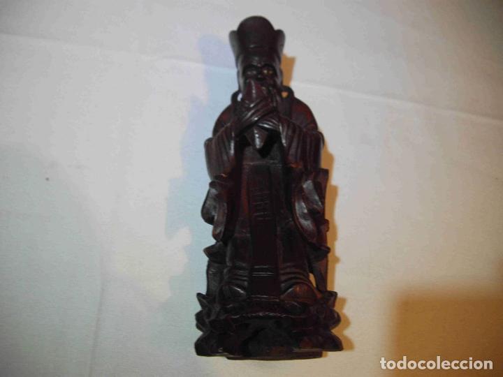 Antig&uuml;edades: FIGURA TALLA MADERA MANDARIN - Foto 2