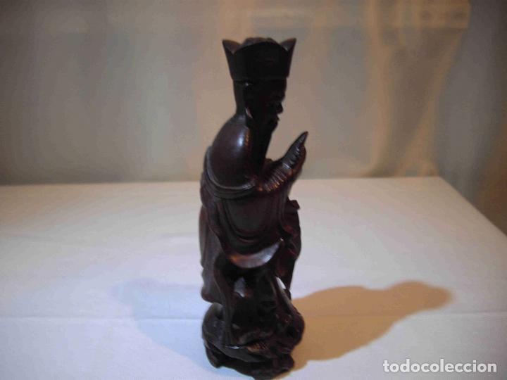 Antig&uuml;edades: FIGURA TALLA MADERA MANDARIN - Foto 5