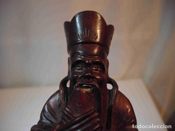 Antig&uuml;edades: FIGURA TALLA MADERA MANDARIN - Foto 6