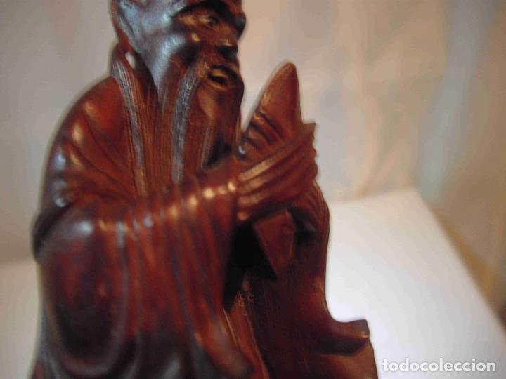 Antig&uuml;edades: FIGURA TALLA MADERA MANDARIN - Foto 7