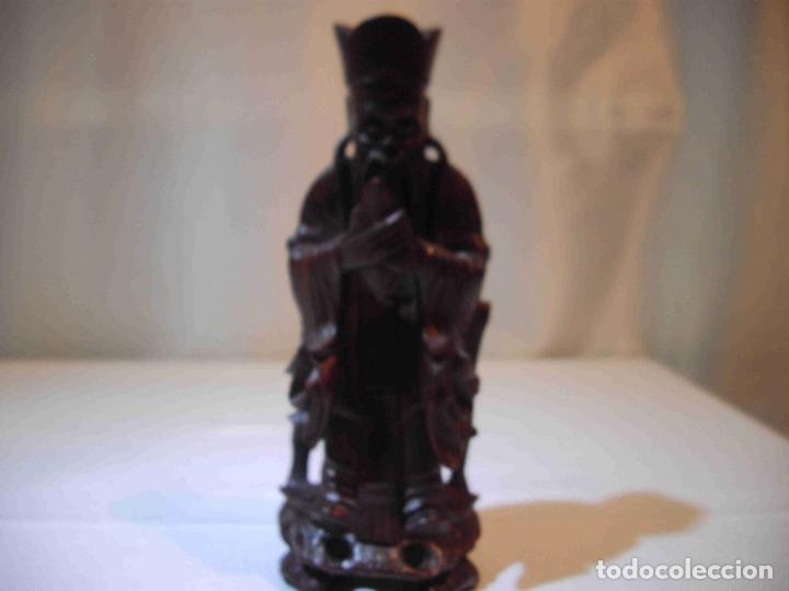 Antig&uuml;edades: FIGURA TALLA MADERA MANDARIN - Foto 1