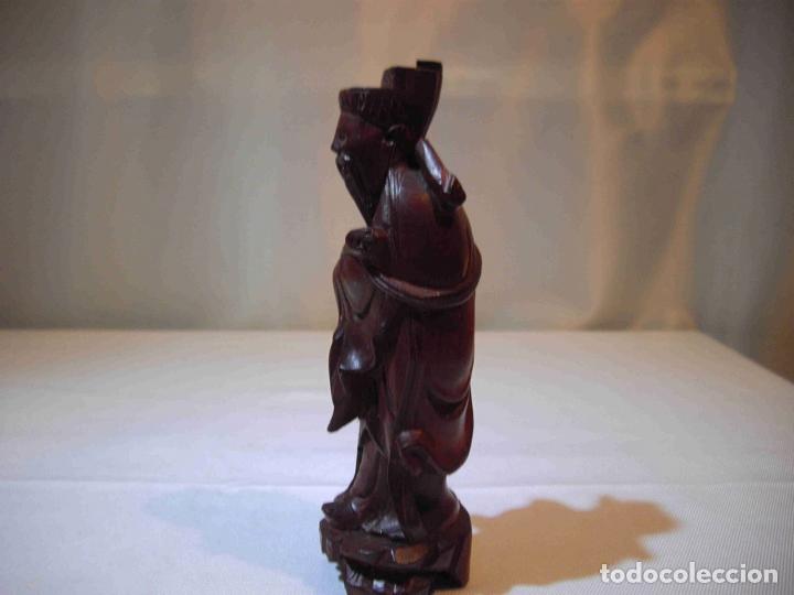 Antig&uuml;edades: FIGURA TALLA MADERA MANDARIN - Foto 2