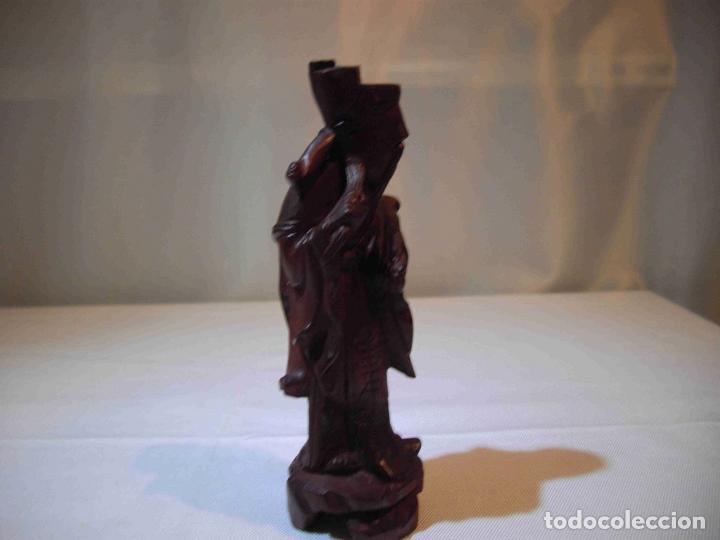 Antig&uuml;edades: FIGURA TALLA MADERA MANDARIN - Foto 4