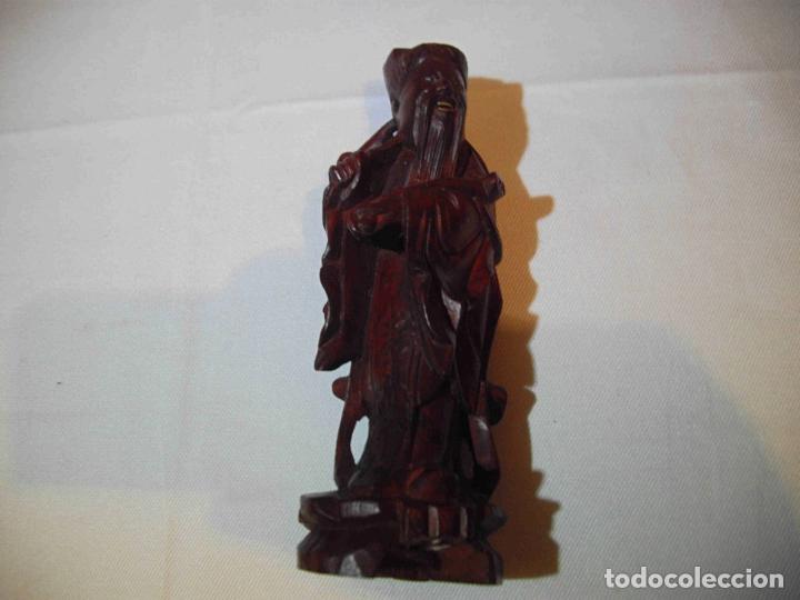 Antig&uuml;edades: FIGURA TALLA MADERA MANDARIN - Foto 5