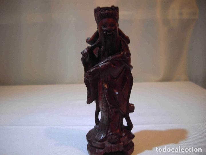 Antig&uuml;edades: FIGURA TALLA MADERA MANDARIN - Foto 1