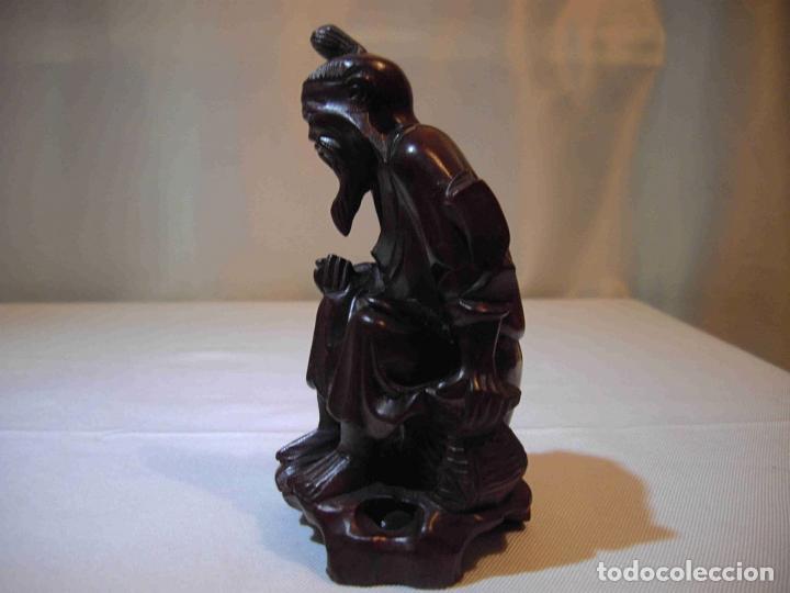 Antig&uuml;edades: FIGURA TALLA MADERA ANCIANO - Foto 2