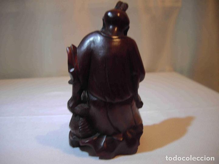 Antig&uuml;edades: FIGURA TALLA MADERA ANCIANO - Foto 3