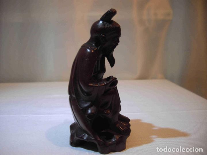 Antig&uuml;edades: FIGURA TALLA MADERA ANCIANO - Foto 4