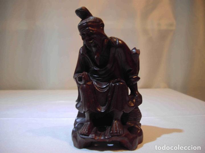 Antig&uuml;edades: FIGURA TALLA MADERA ANCIANO - Foto 1