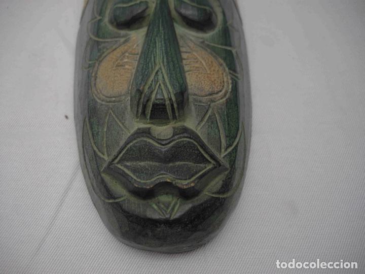 Antig&uuml;edades: MASCARA MADERA VERDE - Foto 3