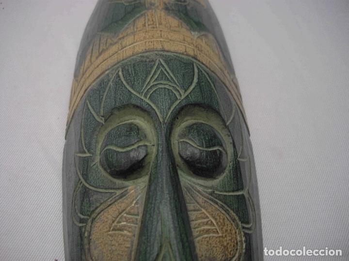 Antig&uuml;edades: MASCARA MADERA VERDE - Foto 4