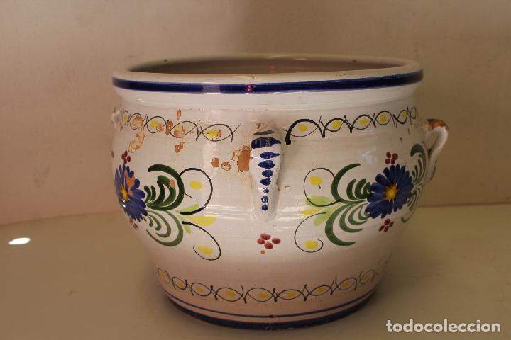 Antig&uuml;edades: macetero maceta esmaltada ceramica - Foto 4