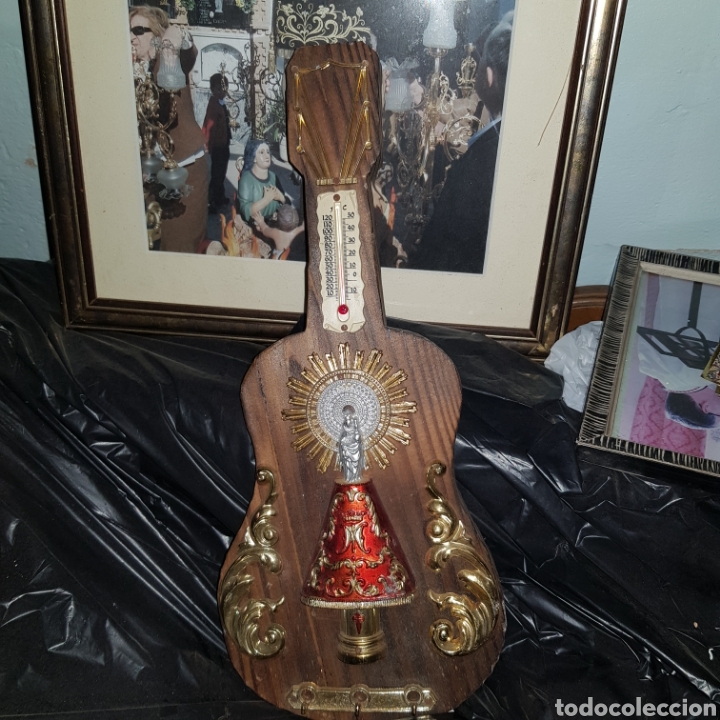 Antig&uuml;edades: Antiguo souvenir guitarra Virgen del Pilar Zaragoza