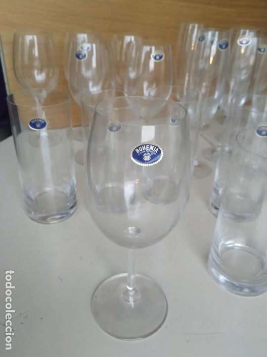 Antigüedades: Elegante cristalería de Bohemia. República Checa. 22 piezas, copas y vasos. - Foto 7 - 243449630